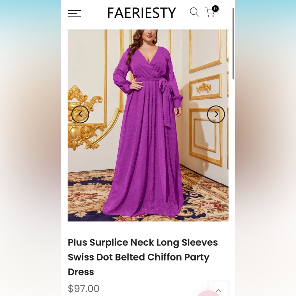 Purple Chiffon Party Dress